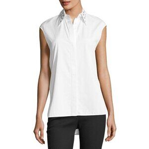 NWT Helmut Lang Size XS Eyelet Cotton Poplin Shirt MSRP $320